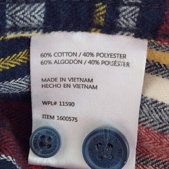 Weatherproof Vintage Red and Navy plaid Flannel Button Down Shirt Size XL - Picture 9 of 11